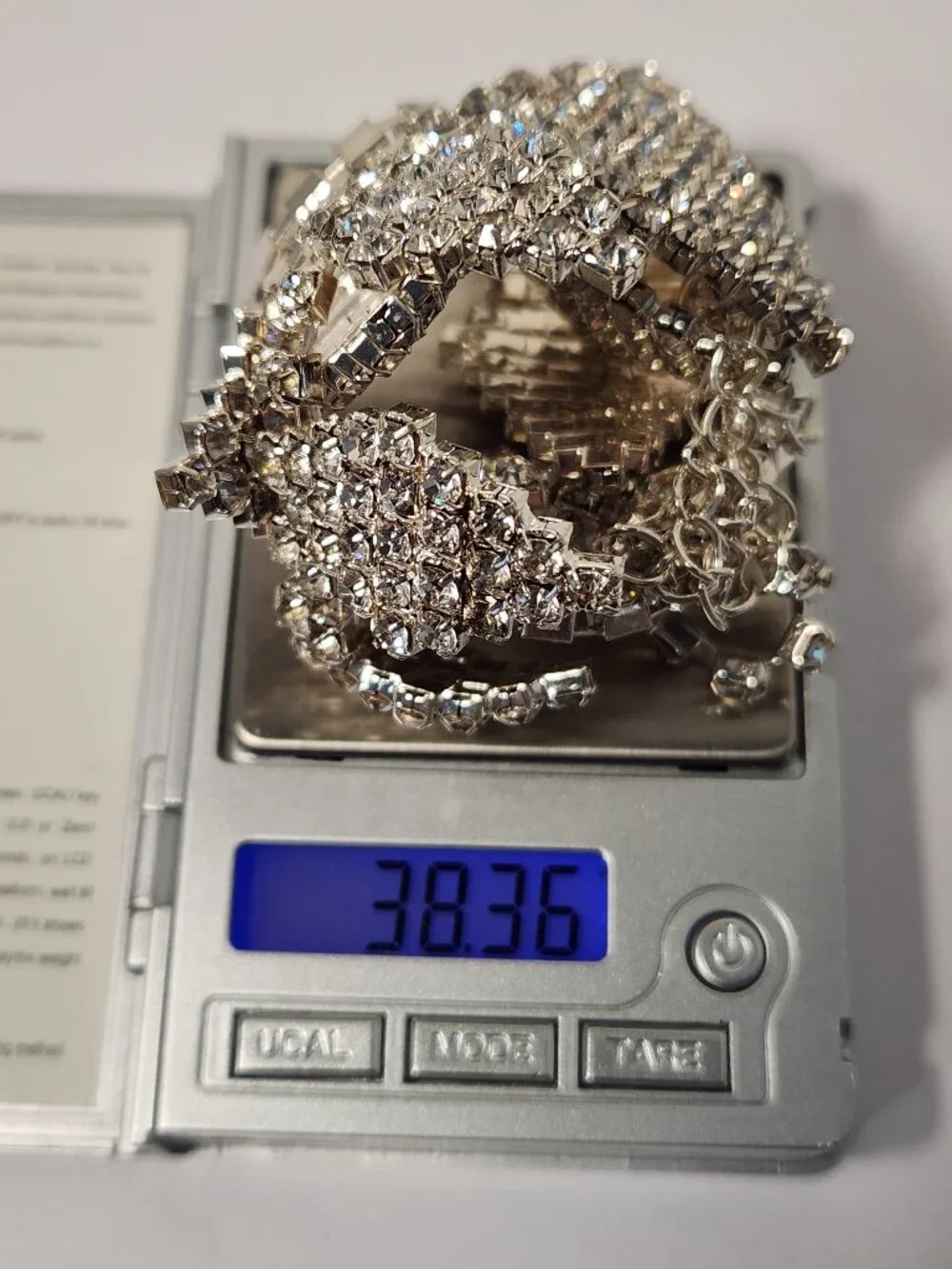 Vid Retired Shop LC Silver Rhinestone Leaf Bib NWOT Statement Bridal Necklace